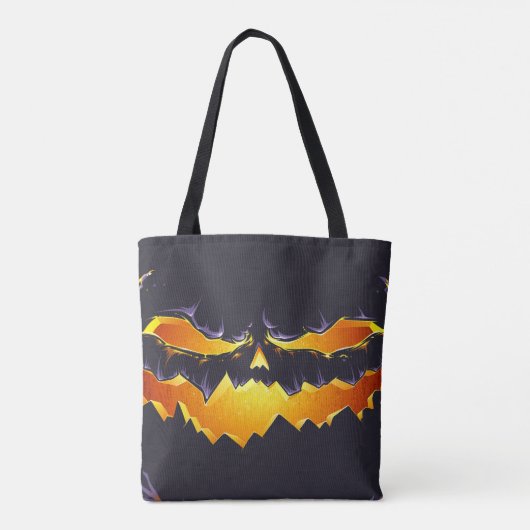 Beängstigender Schwarzer Jack O'lantern Tasche (Rückseite)