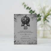 Beängstigender Skeleton Pumpkin Trick oder Treat S Postkarte (Stehend Vorderseite)