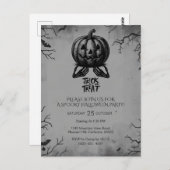 Beängstigender Skeleton Pumpkin Trick oder Treat S Postkarte (Vorne/Hinten)