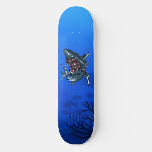 Beängstigender Spaß am Fierce Ocean Shark Skateboard (Vorderseite)