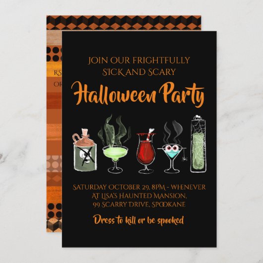 Beängstigender Spaß, anpassbares Halloween-Party E Einladung (Vorne/Hinten)