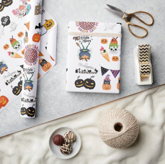 Beängstigender Spaß und unheimlich Halloween Geschenkpapier (Kunsthandwerk)