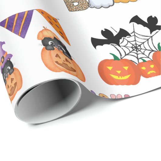 Beängstigender Spaß und unheimlich Halloween Geschenkpapier (Rolleneckpunkt)