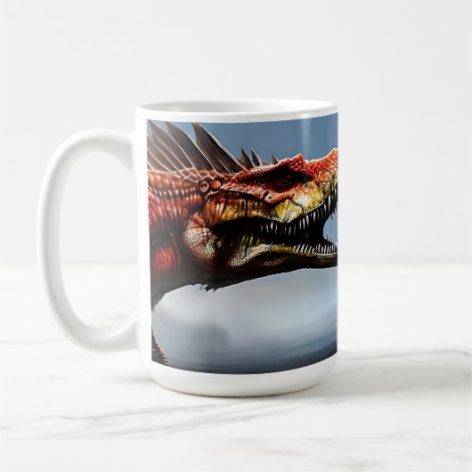 Beängstigender Spinosaurus Dinosaur, Kaffeetasse (Links)
