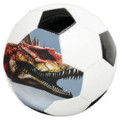 Beängstigender Spinosaurus Dinosaurier, Soccerball Fußball (Dreiviertel)