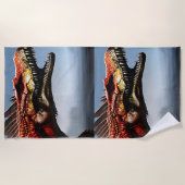 Beängstigender Spinosaurus Dinosaurier, Strandtuch (Vorderseite)