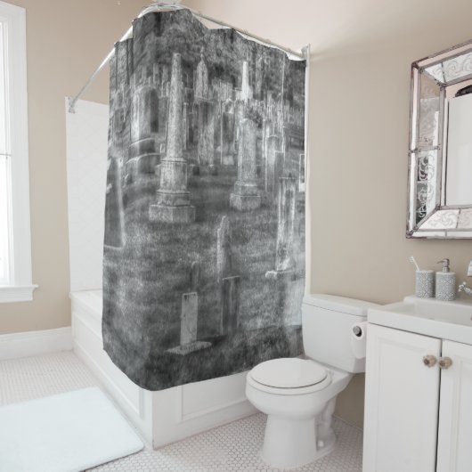 Beängstigender Spuk Friedhof, Duschvorhang (Beispiel)