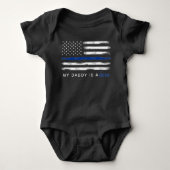 Beängstigender Thin Blue Line Polizeihero Baby Baby Strampler (Vorderseite)