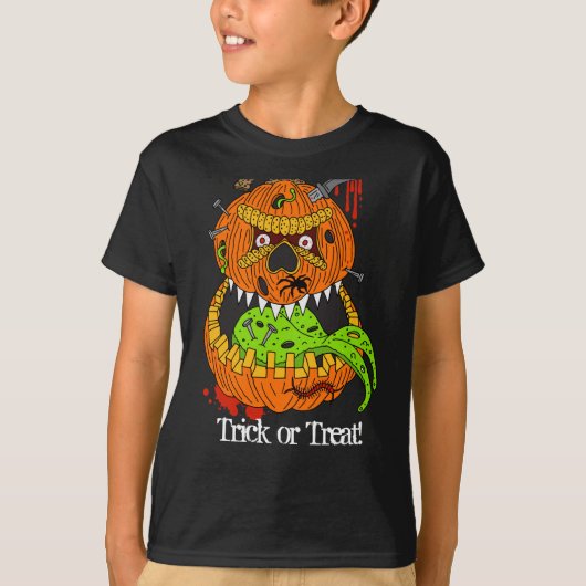 Beängstigender Trick oder Kids-Halloween T-Shirt (Vorderseite)