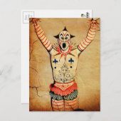Beängstigender Vintager Clown Postkarte (Vorne/Hinten)