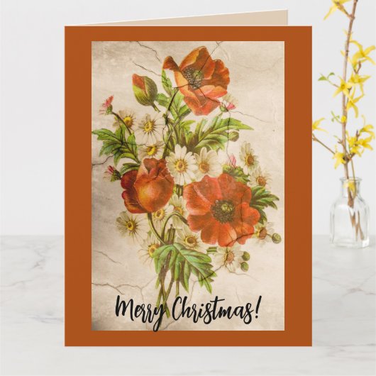 Beängstigender Vintager Viktorianischer Botanische Karte (Gelbe Blume)