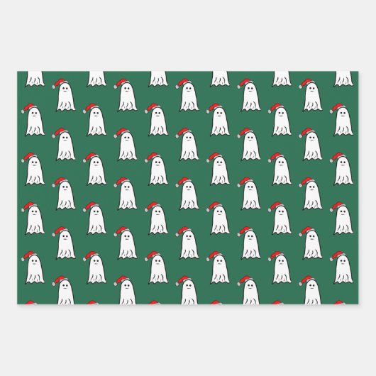 Beängstigender Weihnachtsgeister mit Weihnachtsman Geschenkpapier Set (Vorderseite 2)