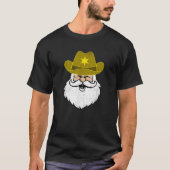 Beängstigender Weihnachtsmann auf Cowboy-Hut Süd T-Shirt (Vorderseite)