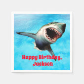 Beängstigender Weißhai-Sprung Serviette (Vorderseite)