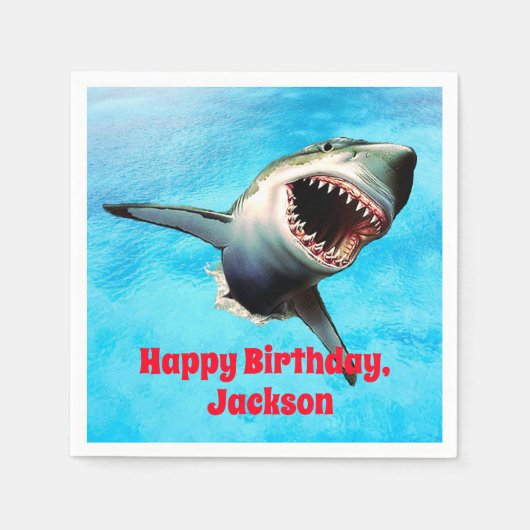 Beängstigender Weißhai-Sprung Serviette (Vorderseite)