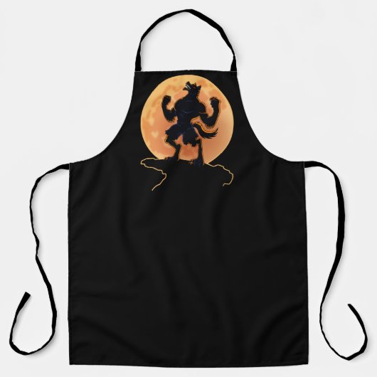 Beängstigender Werewolf Howling Trick oder Treat H Schürze (Vorderseite)