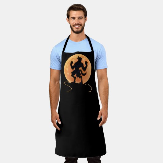 Beängstigender Werewolf Howling Trick oder Treat H Schürze (Getragen)