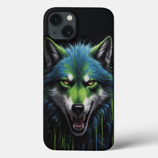 Beängstigender Werewolf schimmert Neongrün Case-Mate iPhone Hülle (Rückseite)