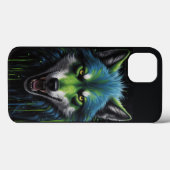 Beängstigender Werewolf schimmert Neongrün Case-Mate iPhone Hülle (Rückseite (Horizontal))