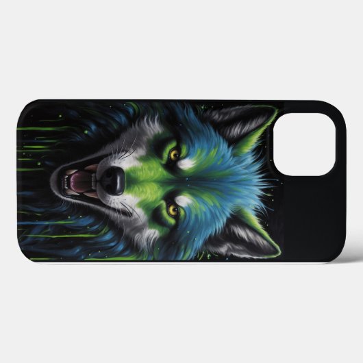 Beängstigender Werewolf schimmert Neongrün Case-Mate iPhone Hülle (Rückseite (Horizontal))