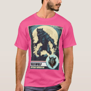 Beängstigender Werwolf auf dem Mond T-Shirt