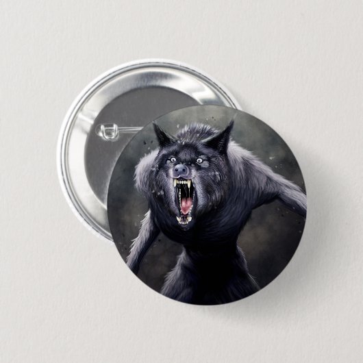 beängstigender Werwolf Button (Vorne & Hinten)