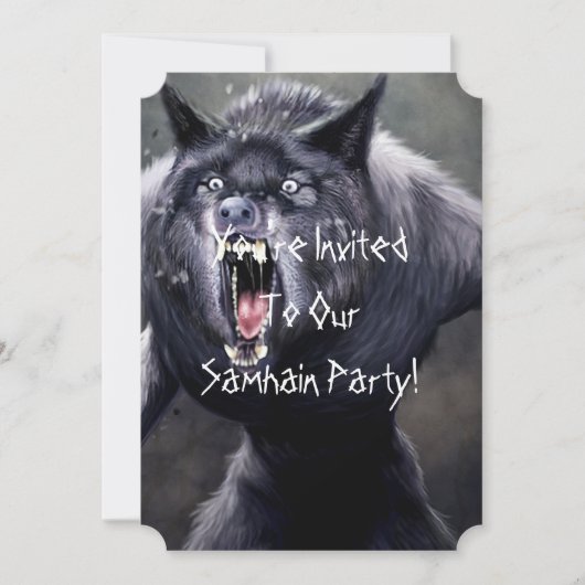 beängstigender Werwolf Einladung (Vorderseite)