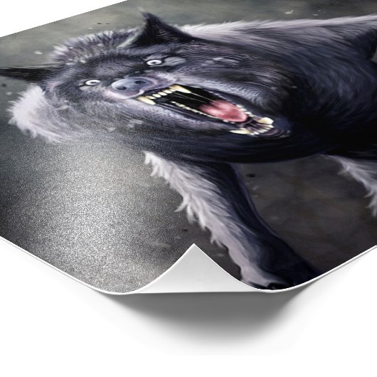 beängstigender Werwolf Fotodruck (Ecke)