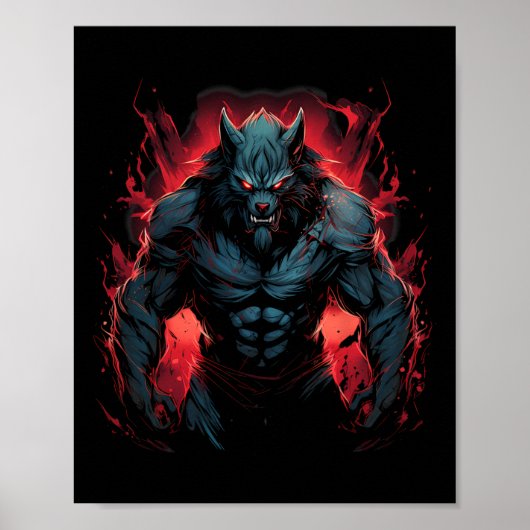 Beängstigender Werwolf Full Moon Halloween Kostüm Poster (Vorne)