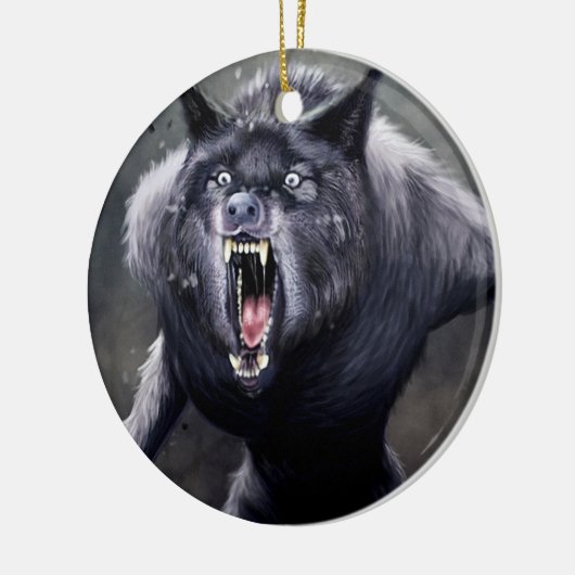 beängstigender Werwolf Keramik Ornament (Links)