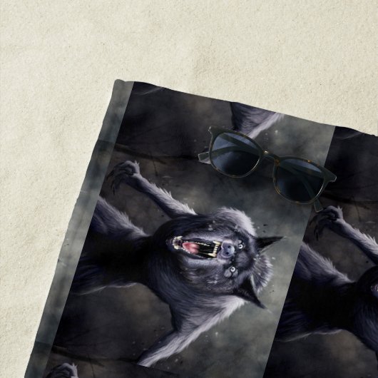 beängstigender Werwolf Strandtuch (Beispiel)