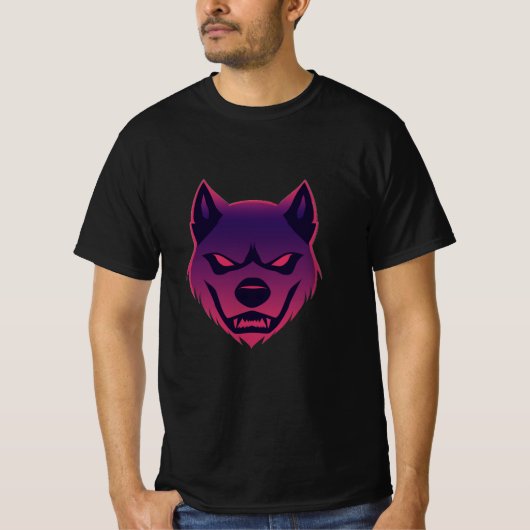 Beängstigender Wolf: Neon T - Shirt Art (Vorderseite)