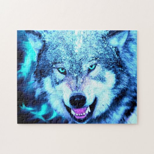 Beängstigender Wolf Puzzle (Horizontal)
