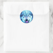 Beängstigender Wolf Runder Aufkleber (Tasche)