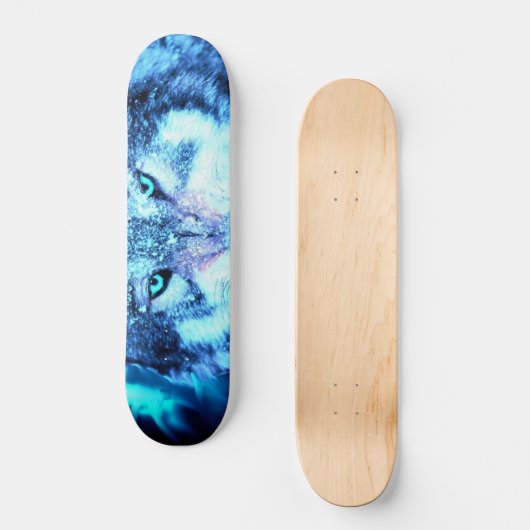 Beängstigender Wolf Skateboard (Vorderseite)