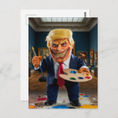 Beängstigender wütender Trump Kontrollen Die Kunst Postkarte (Vorne/Hinten)