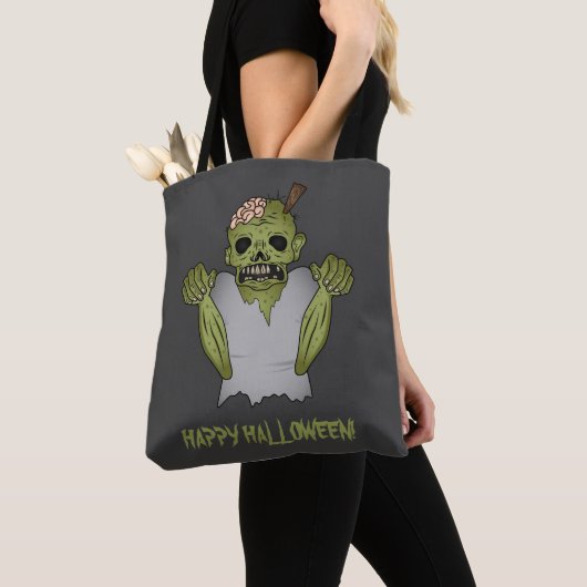 Beängstigender Zombie-Cartoon und glücklicher Hall Tasche (Von Nahem)