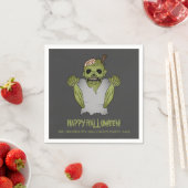 Beängstigender Zombie Personalizable Halloween-Ere Serviette (Beispiel)