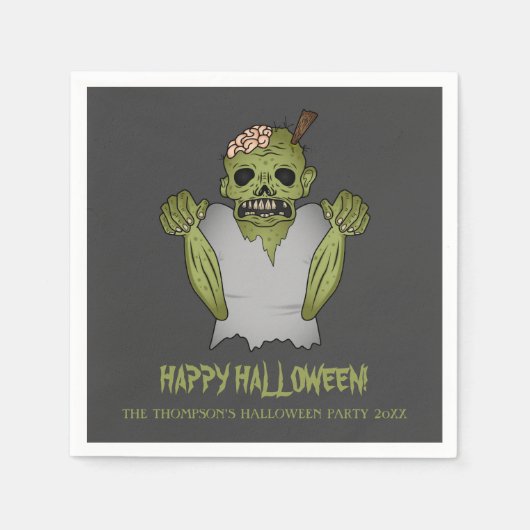 Beängstigender Zombie Personalizable Halloween-Ere Serviette (Vorderseite)