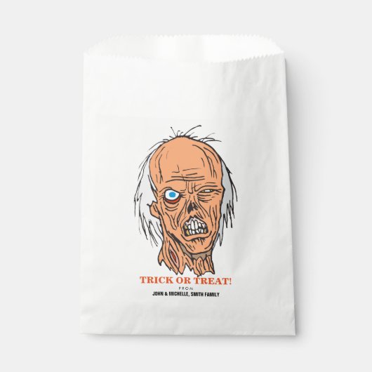 Beängstigender Zombie-Trick oder Treat Halloween Geschenktütchen (Vorderseite)