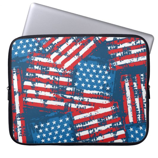Beängstigendes amerikanisches Muster Laptopschutzhülle (Vorderseite)
