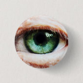 Beängstigendes Augapfel und Halloween Grünes Auge  Button (Vorderseite)