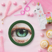 Beängstigendes Augapfel und Halloween Grünes Auge Pappteller (Party)