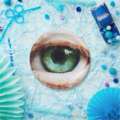 Beängstigendes Augapfel und Halloween Grünes Auge Pappteller (Party)