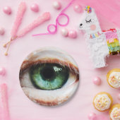 Beängstigendes Augapfel und Halloween Grünes Auge Pappteller (Party)