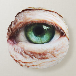 Beängstigendes Augapfel und Halloween Grünes Auge  Rundes Kissen