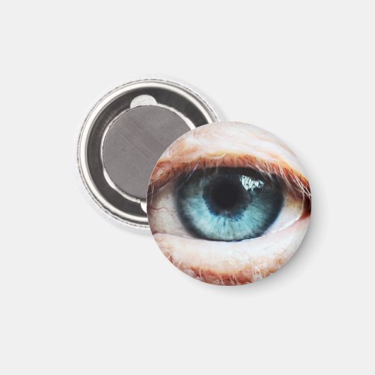 Beängstigendes Auge / Halloween blaues Auge / spoo Magnet (Vorderseite/Rückseite)