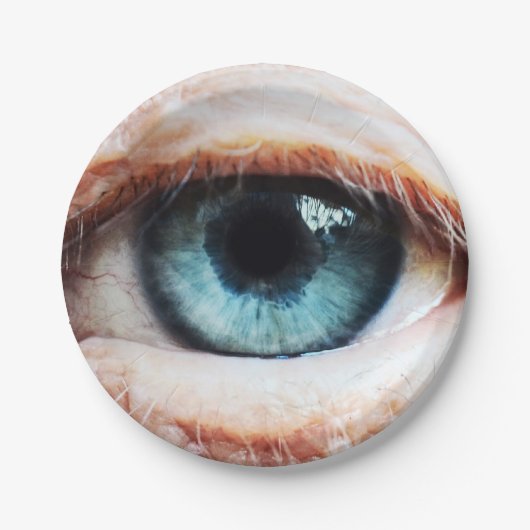 Beängstigendes Auge / Halloween blaues Auge / spoo Pappteller (Vorderseite)