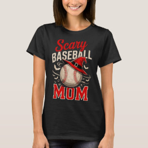 Beängstigendes Baseball-Mama Halloween-Thema T-Shirt