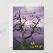Beängstigendes Bat Tree Halloween-Party Einladung (Vorderseite)